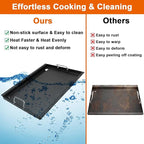 Full-Size Griddle Insert for Char-Griller 5050 3001 5650 3008 3030 3725, Flat Top Griddle with Handles for Chargriller Charcoal Grills, Cooking Griddles for Chargriller with 2 Pcs Fire Grate Hangers