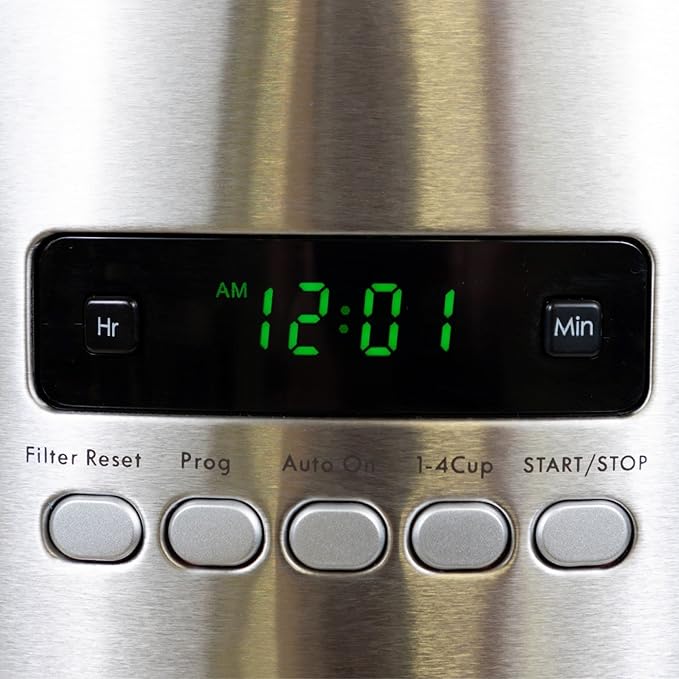 Kenmore Drip Coffee Maker - Programmable Cafe Machine With Glass Pot, Regular & Bold Brew, Auto Shut Off Large Water Reservoir, Reusable Filter, Kitchen Appliances For Cafeteria Barista, 12 Cup Red