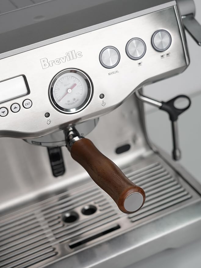 Normcore 58mm Slim Naked Portafilter with 18g Precision High Extraction Basket, Genuine American Walnut Handle Fits 58mm Breville Sage Machines