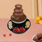 1lb Chocolate Fountain Machine, 3-Tier Stainless Steel Electric Fondue Fountain with Fruit Plate & 6 Forks, for Parties Weddings Events, 120V 40W, US Plug (Black)