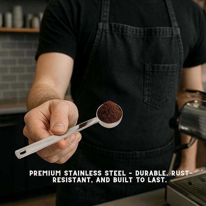Coffee Scoop Set – 30ml Curved & 15ml Round Stainless Steel Measuring Spoons – Dual Design for Perfect Coffee Tea, & More – Ergonomically Balanced Handles
