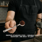 Coffee Scoop Set – 30ml Curved & 15ml Round Stainless Steel Measuring Spoons – Dual Design for Perfect Coffee Tea, & More – Ergonomically Balanced Handles