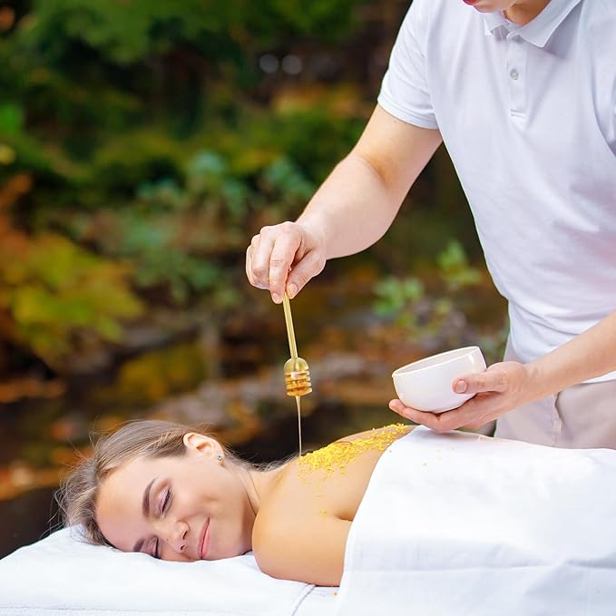 DUGATO Gold Honey Dipper Set (2 Pack, 6.3") - 304 Stainless Steel Honeycomb Sticks for Honey Pot Jar, Syrup Drizzler, Tea & Coffee Stirrer - Elegant Kitchen Utensil