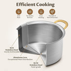 BEZIA 10 Quart Tri-Ply Stainless Steel Stock Pot, Nonstick Stockpot with Sturdy & Double Handle, Even Heating, Induction Cooking Pot for All Stoves, Large Soup Pot for Catering，Groups, Events, Silver