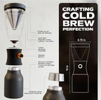 asobu Cold Brew Coffee Maker, Award-Winning 40oz Insulated Cold Brew Brewer with Portable Stainless Steel Carafe – No.1 Europe Coffee Fest Winner, Leakproof, BPA-Free, Keeps Cold 24H