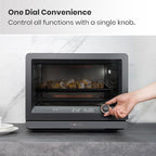 7-in-1 Steam Convection Oven Countertop with Air Fry, Bake, Sous Vide, Ferment, Built-in Recipes | Anti-Scalding, Self Clean, Food-grade Stainless Steel Cavity & Accessories | 1500W (Black)