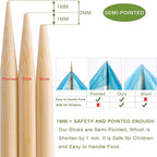 300 PCS Bamboo Marshmallow Roasting Sticks, SMores Skewers for Fire Pit, Extra Long 30 Inch Heavy Duty 5mm Thick Wooden SMores Sticks for Open Fire Pits Roaster Barbecue Hot Dog Camping Kebab Sausage