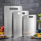 3 Pack Titanium Cutting Boards for Kitchen,100% Pure Titanium, Cutting Edge Hygiene & Durability, Double-sided food-grade Cutting Board For Meats Fruist And Vegetables,Easy to Clean（M+L+XL)