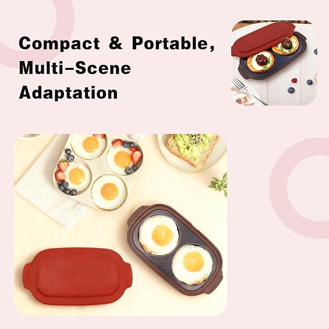 Microwave Egg Poacher for 2 Eggs,Microwave Egg Cooker, Multi-use Maker for Breakfast Sandwiches, 9.25x4.92x1.77 Inches, Portable for Home, Travel, Gifts