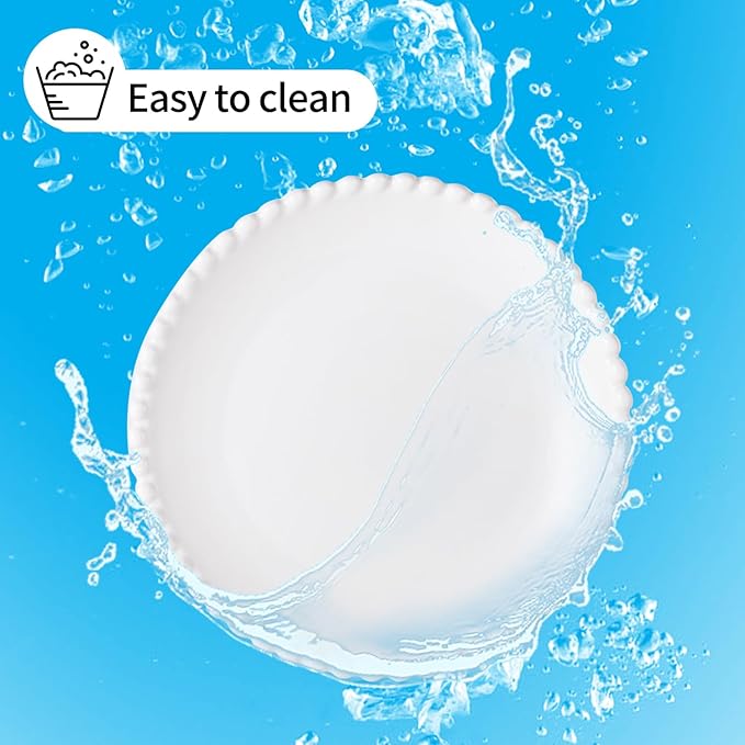 OMAYKEY 5.5 Inch Small Ceramic Dessert Plates Set of 12, Small Appetizer Plates, Porcelain Round Shaped Mini White Plate, for Cake Waffles Snacks Side Dish, Oven Microwave Dishwasher Safe