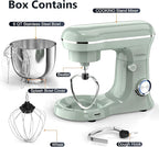 Electric Stand Mixer,10 Speeds Tilt-Head Food Mixer, 3-IN-1 Kitchen Mixer for Daily Cooks with Dishwasher-Safe 6QT Bowl,Dough Hook, Beater, Whisk (Morandi Green)