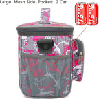 FlowFly Insulated Reusable Lunch Bag Adult Large Lunch Box for Women and Men with Adjustable Shoulder Strap,Front Zipper Pocket and Dual Large Mesh Side Pockets,Graffiti