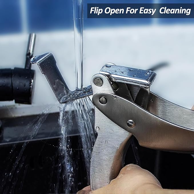 VOVOLY Premium Garlic Press Stainless Steel, No need to Peel Garlic Presser, Heavy Duty Professional Grade Double Lever-Assisted Garlic Mincer with High Capacity Chamber- Easier Clean Garlic Crusher