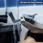 VOVOLY Premium Garlic Press Stainless Steel, No need to Peel Garlic Presser, Heavy Duty Professional Grade Double Lever-Assisted Garlic Mincer with High Capacity Chamber- Easier Clean Garlic Crusher