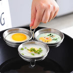 Stainless Steel Egg Poacher - 3 Cup Nonstick Poached Egg Maker with Oil Brush and Spoon for Breakfast