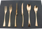 18/10 Stainless Steel Mirror Polished Copper Flatware Set,Dishwasher Safe,Service for 4