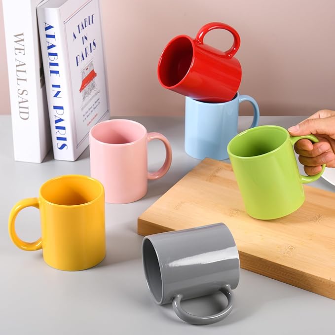 12oz coffee mug set of 6 Coffee Mugs for Coffee, Tea, Cocoa, Milk（ Multiple color）