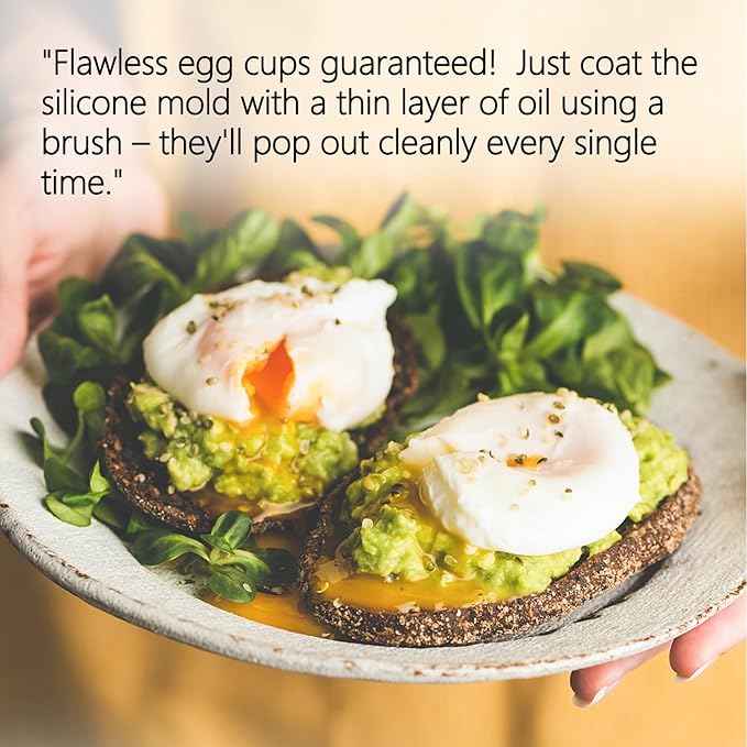 Egg Poacher Cups with Oil Brush, Silicone Egg Poachers Set of 4 Multicolor Poached Egg Maker Egg Coddler, Kitchen Tools and Gadgets