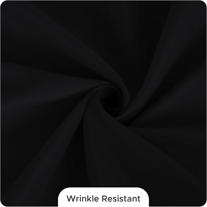 Fitable 8 Pack Rectangle Tablecloths: Stain Resistant Wrinkle Free Circle Table Clothes, Washable Reusable Polyester Table Covers for Wedding Party Birthday Banquet Reception(Black, 90x132 Inch)