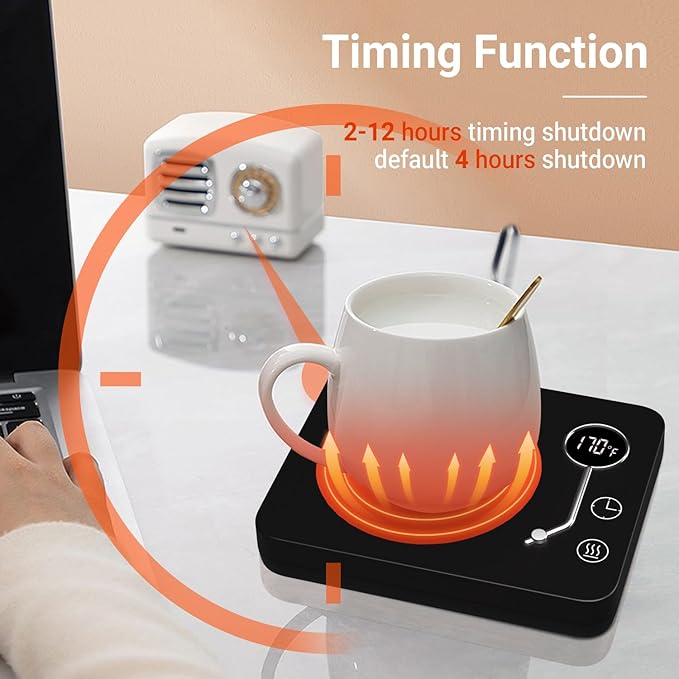 Coffee Mug Warmer, CEROBEAR Mug Warmer for Desk 3 Temperature Control 130℉/150℉/170℉, Cup Warmer with Auto Shut Off for Coffee Milk Tea Beverage-Black