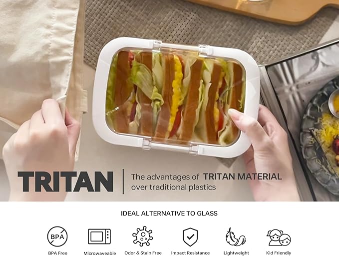 Felli Duo Loc Tritan Meal Prep Containers Microwave Safe BPA FREE, Leak Proof Lunchable Container for Leftovers Kitchen Fridge Freezer, Reusable Plastic On the Go Lunch Travel Box (Beginner 3pk)