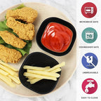 6 pack wheat straw dipping bowls 5oz,alternative plastic soy sauce dishes,unbreakable small dessert bowls microwave and dishwasher safe for snack,sushi,condiment (Black Series)