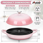 Bread Oven for Sourdough (5.5 QT), Joyfair Enamaled Cast Iron Bread Dutch Oven with Lid, Sourdough Bread Baking Pan with Heavy Duty Dual Handles, Non-Stick & Even Cooking, Oven-safe up to 500°F, Pink