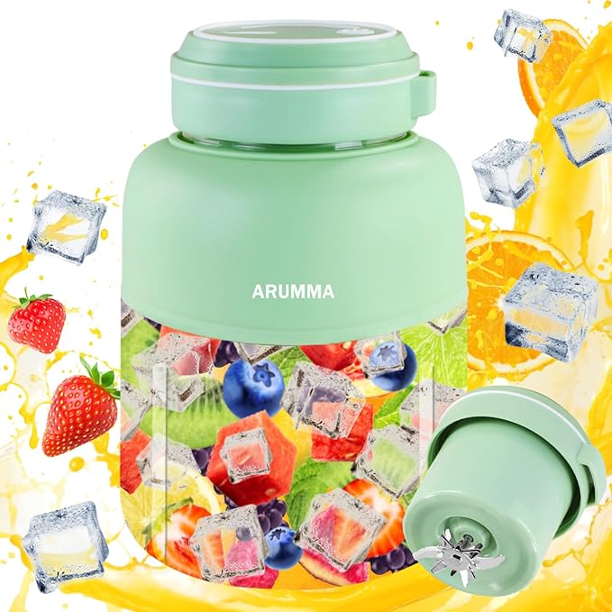 Portable Smoothie Blender for Smoothies & Shakes 43oz 1300ML USB Charging Cordless Powerful Blades Blending Portable Juice Cup Blender for Small Ice Fruit Vegetable Crush Kitchen Gym Outdoor