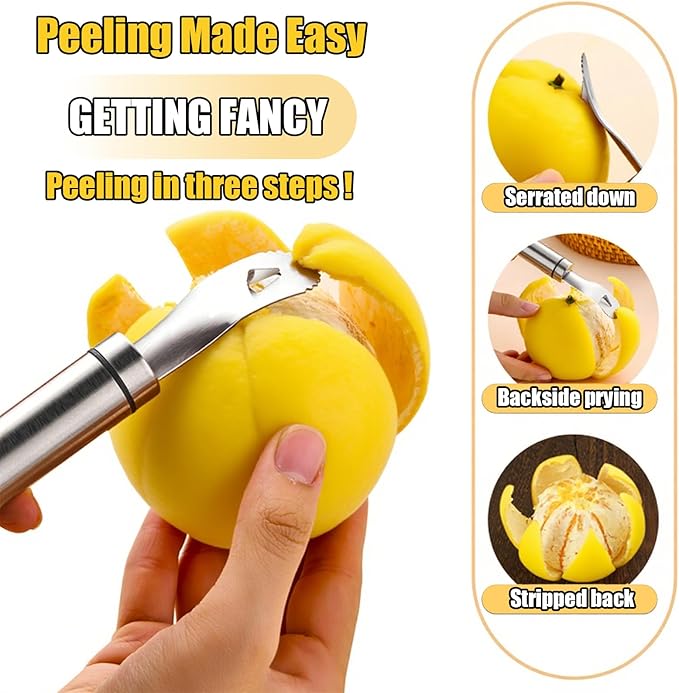 Lemon Squeezer, Effortless Manual Flat Lime Juicer Squeezer, Hand Citrus Press, Stainless Steel Orange Peeler Lemon Zester Grater, Easy to Make Juice From Lemon, Lime, Cirtus, Orange, Fruits（5 Pcs）