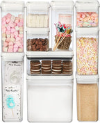 Felli Flip Tite Food Storage Container with Lid Airtight 4" Ring Seal Flip Top, Stackable Acrylic Canister Jar for Pantry Kitchen Counter, Snack Coffee Bean Granola Pet Treats Cracker Holder (1.3 qt)