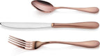 Artaste 56891 Rain 18/10 Stainless Steel Flatware 36-Piece Set, Copper Finish, Service for 12