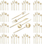 Champagne Gold Silverware Set, 60-Piece Stainless Steel Flatware set,Matte Silverware Sets Service for 12, Tableware Cutlery Satin Finish Utensils for Kitchen,Dishwasher Safe