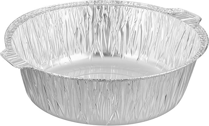 Foil Lux 8.5 Quart Pans And Lids, 50 Disposable Pots With Lids - Oven-Ready, Stove Compatible, Aluminum Foil Baking Pans, Freezable, For Outdoor Camping, Vacation, Picnic, And More - Restaurantware