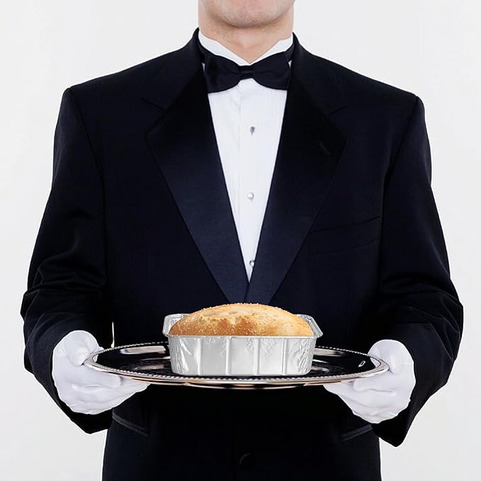 PARTY BARGAINS 2 Lb Aluminum Loaf Pan - 40 Pack, 8.5" x 4.5" x 2.5" Heavy Duty Disposable Bread Pans for Perfect for Baking, Lasagna, Meatloaf & Food Serving (Max 240°C)