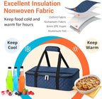 Lunch Bag - Large Insulated Casserole Carrier, Reusable Lunch Box for Men/Women, Insulated Lunch Bag Leakproof Lunchbox for Men Adults Work Picnic Hiking Beach(Navy Blue) 17.12" x 11.42"