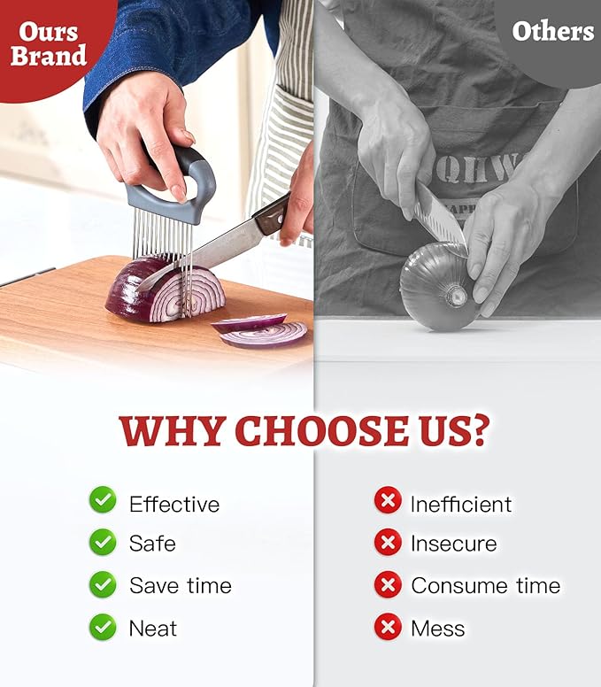 Onion Slicer PRO | Onion Cutter | Holder for Slicing | Lemon Vegetable Cutter for Potato and Tomato, Avocados, Eggs, Food Slicer Assistant Tool for Slicing Fruit and Meat
