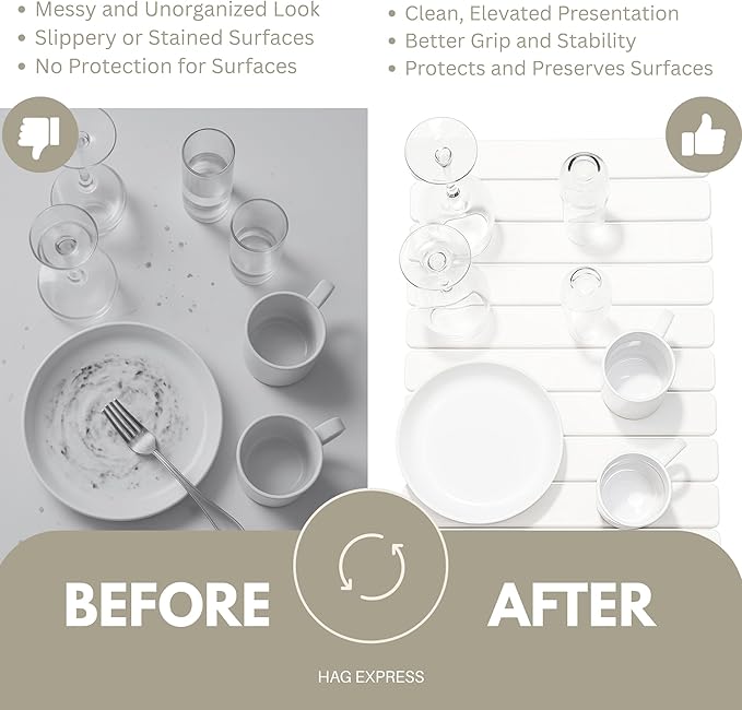 Stone Drying Mat for Kitchen Counter – Large Foldable Diatomaceous Earth Mat 24”x16” – Absorbent Quick Dry Mat for Bathroom, Countertop – Collapsible Stone Bath Mat for Dishes, Cups, Bottles