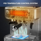 Automatic Espresso Coffee Machine with Grinder, Steam Milk Frother, LCD Display, 78 OZ Removable Water Tank for Cappuccino and Latte