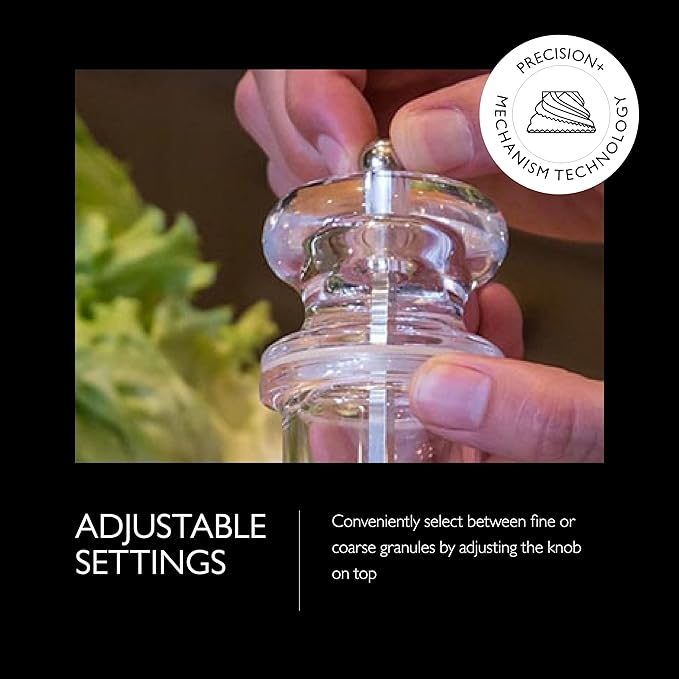 Cole & Mason 505 Refillable Spice Mill - Kitchen & Home Accessory - Table Pepper Grinder - Peppercorn Included - Acrylic - Pepper Mill 5.5"