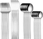 24 Pcs Silverware Set for 6,Stainless Steel Cutlery Flatware Set, Durable Eating Utensils Set Included Knives Spoons and Forks Set,Mirror Polished Tableware For Home,Restaurant,Dishwasher Safe