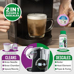 Keurig Compatible Descaling Solution and Keurig Cleaner Pods. Removes Limescale & Cleans Pod Area. Better Tasting & Hotter Coffee. 4 Uses of Descaler & Cleaner.