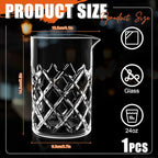 Dandat Cocktail Mixing Glass Crystal Stirring Glass Thick Bottom Seamless Cocktail Pitcher for Home Bartender Bar Whiskey Martini Drink Shaker Accessories(1 Pcs,24 oz)