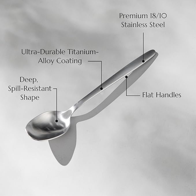 JazzUpCo Tia Flatware non toxic 18/10 stainless steel dishwasher safe (Matte Silver, 12 Person Set (60 Pieces))