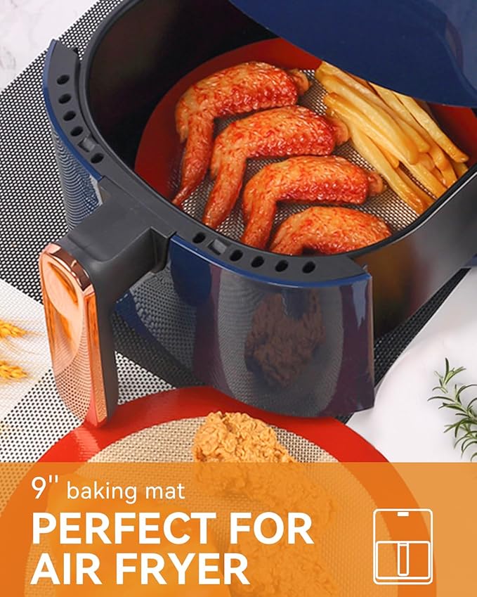 Sopito 5PCS Non Stick Platinum Silicone Baking Mat for Half Sheet & Quarter Baking Sheet and 9'' Pizza Pan, Reusable & Food Safe Heat Proof Up to 480℉ Cooking Mat, Red