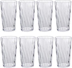 unbreakable Plastic Drinking Glasses，set of 8, shatterproof drinking cups, plastic glass cups, 10 ozplastic Tumbler Cups, Dishwasher Safe (transparent)