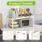 DOLALIKE Expandable kitchen Countertop Organizer, Stackable Cabinet Shelf Organizers, Space Saving Spice Rack Pantry Storage for Bathroom Office Organization (6.9''D*13-19.7''W*7.9''H, White)