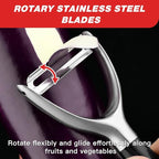 304 Stainless Steel Multi-Function Kitchen Peeler - With Solid Wood Handle, Sharp & Durable Blade, Effortlessly Peels Vegetables and Fruits, Essential Kitchen Tool