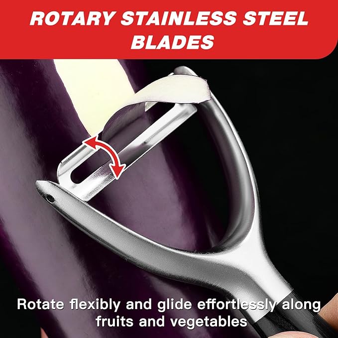 304 Stainless Steel Multi-Function Kitchen Peeler - With Solid Wood Handle, Sharp & Durable Blade, Effortlessly Peels Vegetables and Fruits, Essential Kitchen Tool
