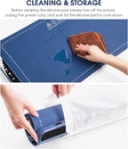 Silicone Electric Warming Tray with 3 Temperature Settings, Rollable Food Warming Mats for Heating，Easy-to-Use Portable Food Warmer for Daily Use - Bright Blue