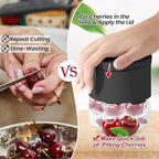 7-Hole Cherry Pitter, Hand Push Cherry Pitter Tool Pit Remover, Must Have Cherry Seed Remover, Quickly Pitting Cherries for Cherry Jam, Pies (Black)